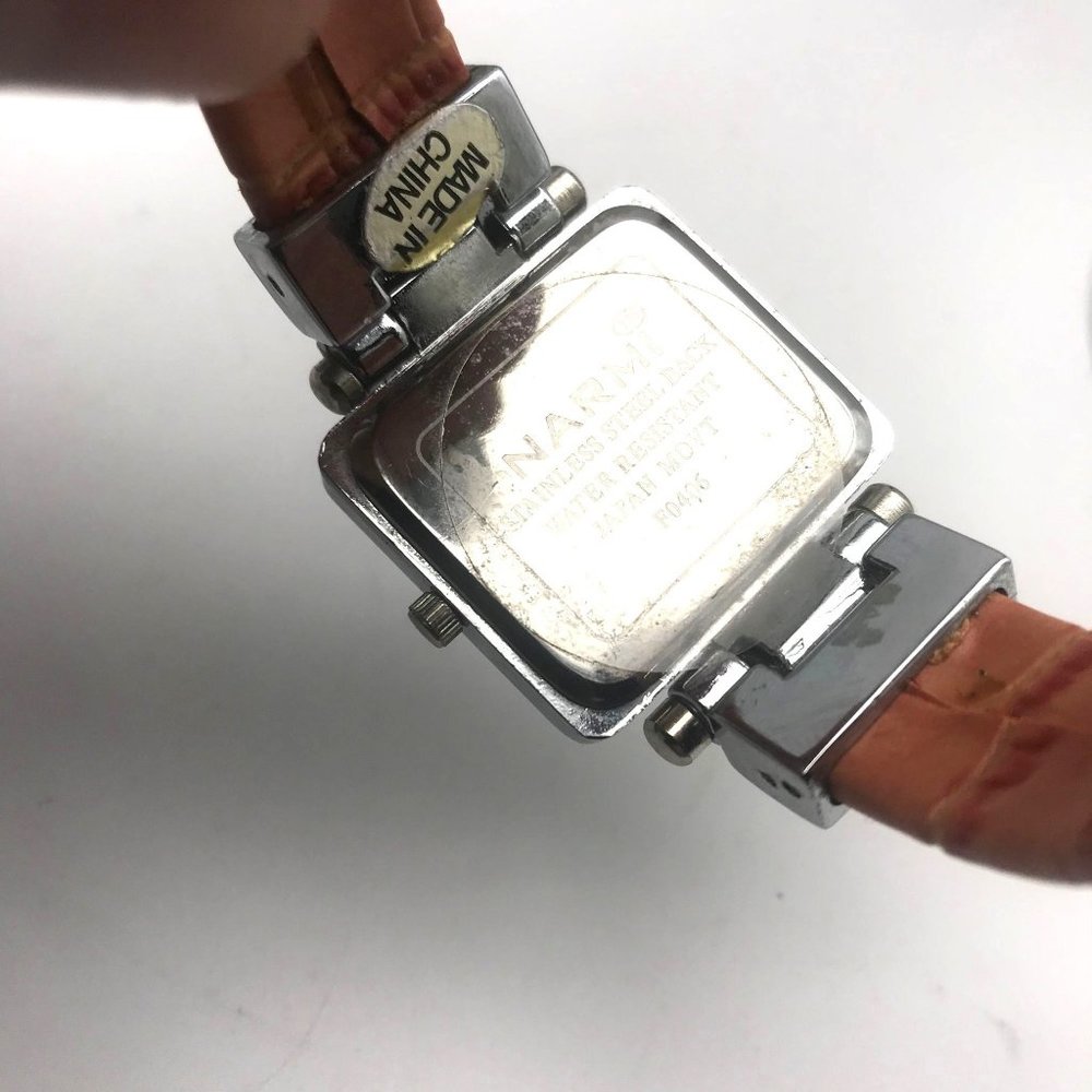 Narmi Women's Silver Tone Analog Quartz Cuff Watch F0406 New Battery - Picture 5 of 6